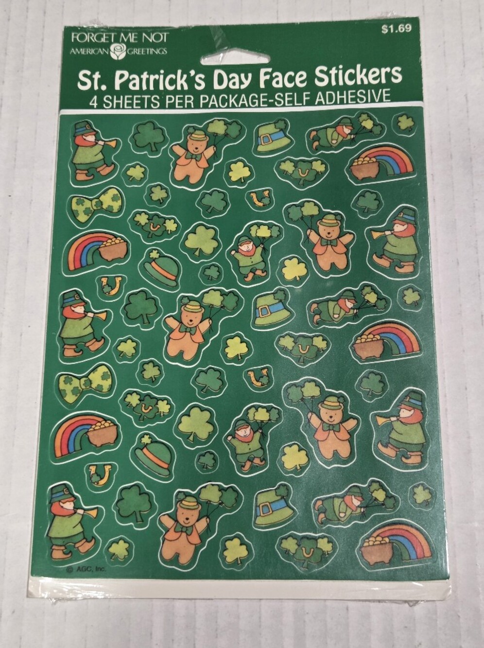 American Greetings Vintage St. Patrick's Day Face Stickers 1 Pack